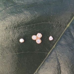BVLA threadless tri-bezel rose gold CZ